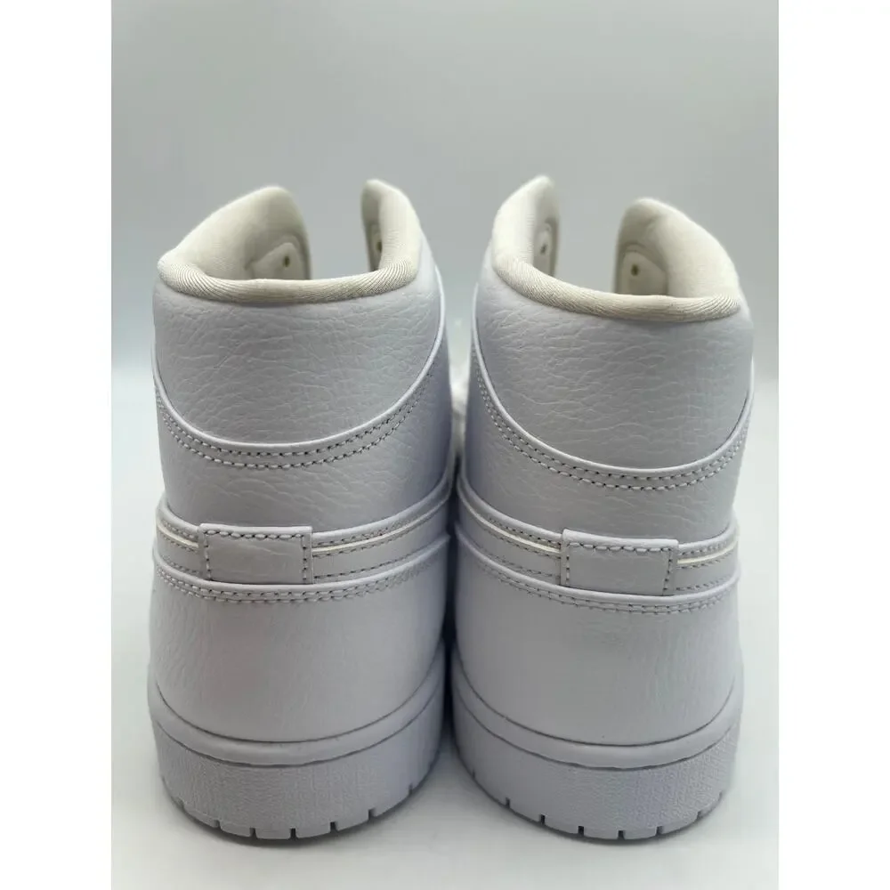 Nike Air Jordan 1 Mid Triple White 554724-129 Men's Shoe 14 NEW